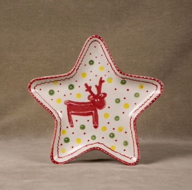 bizcocho blanco navidad plato estrella