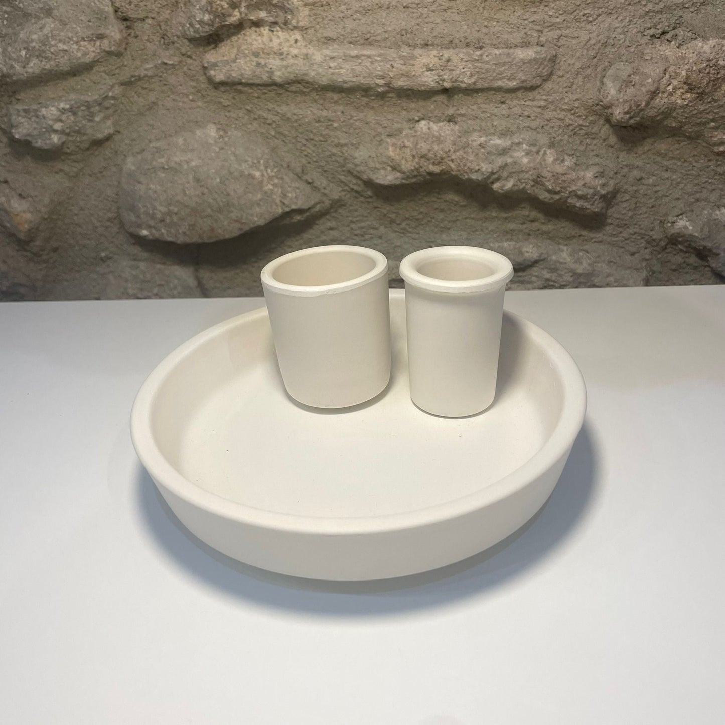 Distribuidor Bizcocho Blanco Plato Aceitunero Vaso Bizcocho